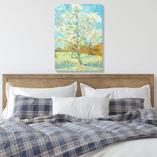 Vincent van Gogh - Pink Peach Tree in Blossom Canvas Afdruk (Insitu (Slaapkamer))