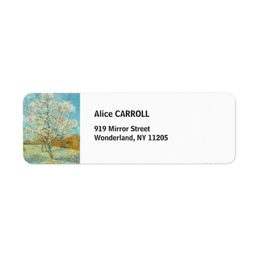 Vincent van Gogh - Pink Peach Tree in Blossom Etiket (Voorkant)