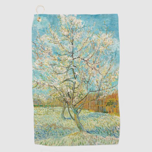 Vincent van Gogh - Pink Peach Tree in Blossom Golfhanddoek (Voorkant)