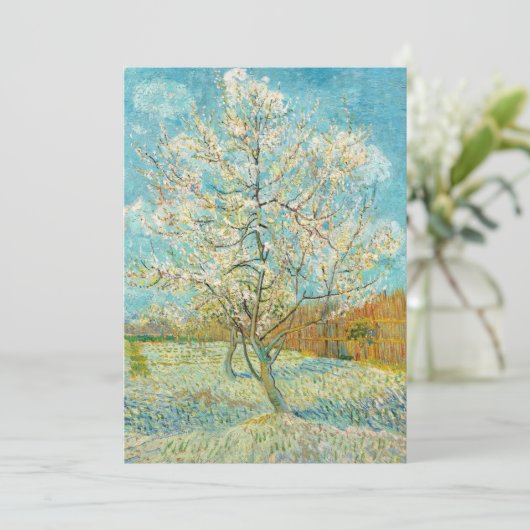 Vincent van Gogh - Pink Peach Tree in Blossom Kaart (Staand voorkant)