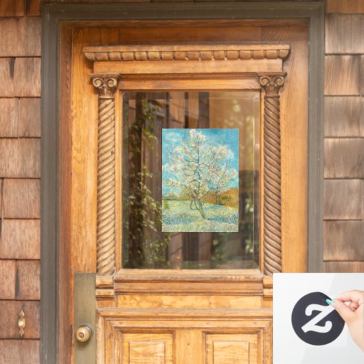 Vincent van Gogh - Pink Peach Tree in Blossom Raamsticker (Huis Deur)