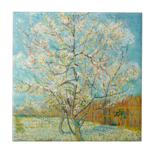 Vincent van Gogh - Pink Peach Tree in Blossom Tegeltje