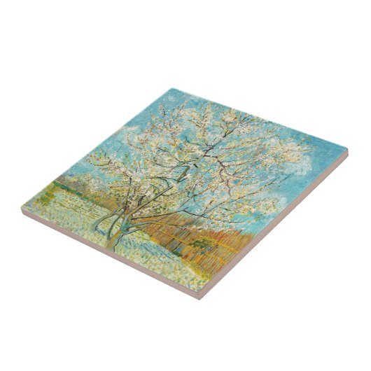Vincent van Gogh - Pink Peach Tree in Blossom Tegeltje (Zijkant)