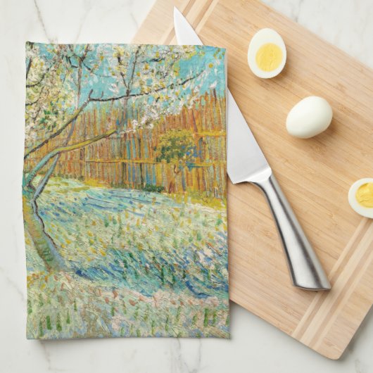 Vincent van Gogh - Pink Peach Tree in Blossom Theedoek (Quarter Fold)