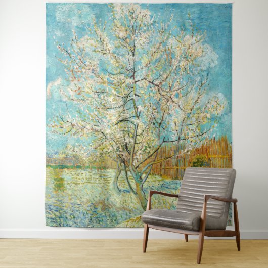 Vincent van Gogh - Pink Peach Tree in Blossom Wandkleed (In situ)