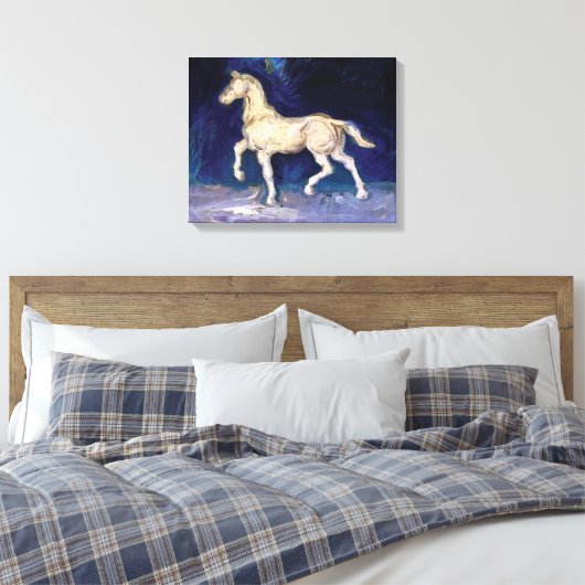 Vincent van Gogh - Plaster Statuette of a Horse Canvas Afdruk (Insitu (Slaapkamer))