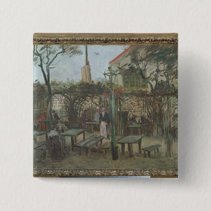 Vincent van Gogh Pleziertuinen in Montmartre Vierkante Button 5,1 Cm