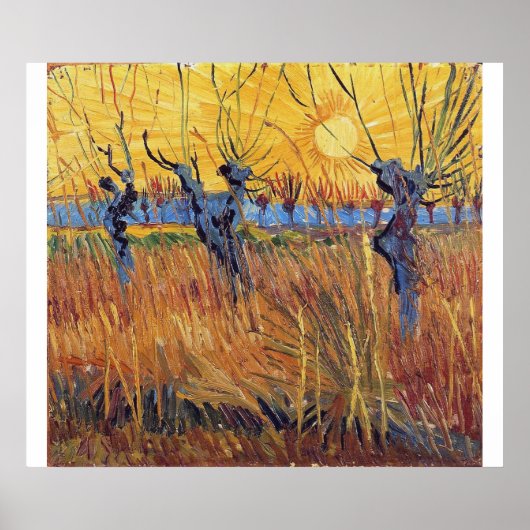 Vincent Van Gogh - Pollard Willows en Setting Sun Poster (Voorkant)