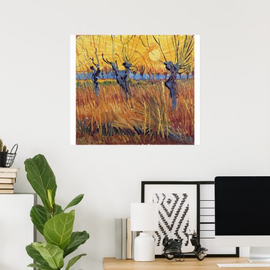 Vincent Van Gogh - Pollard Willows en Setting Sun Poster (Thuiskantoor)