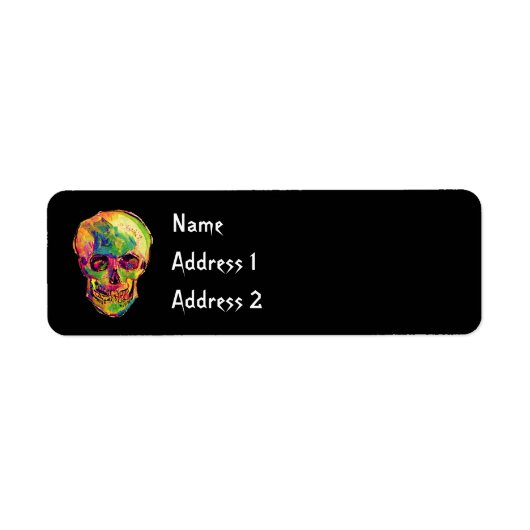 Vincent Van Gogh - Pop Art Halloween Schedel Etiket (Voorkant)