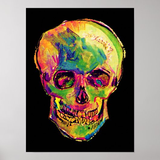 Vincent Van Gogh - Pop Art Halloween Schedel Poster (Voorkant)