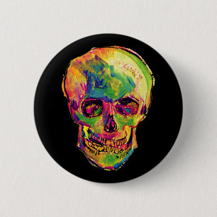 Vincent Van Gogh - Pop Art Halloween Schedel Ronde Button 5,7 Cm