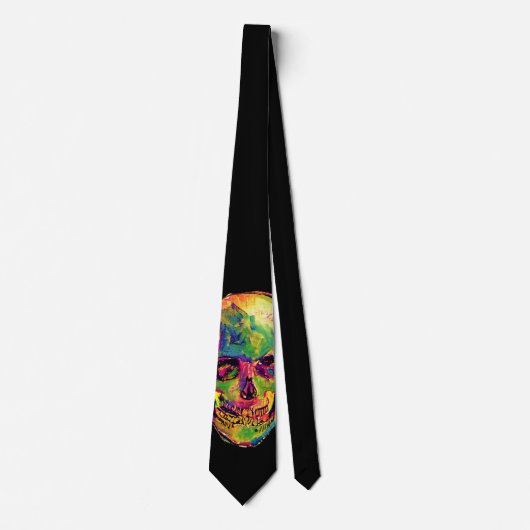 Vincent Van Gogh - Pop Art Halloween Schedel Stropdas (Voorkant)