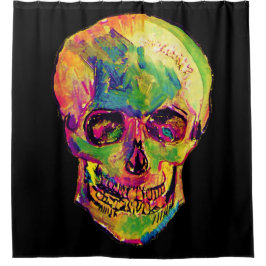 Vincent Van Gogh - Pop Art Halloween Skull Douchegordijn