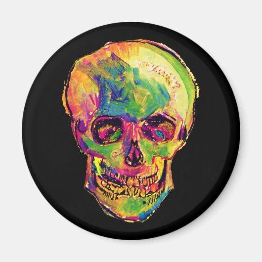 Vincent Van Gogh - Pop Art Halloween Skull Magneet (Voorkant)
