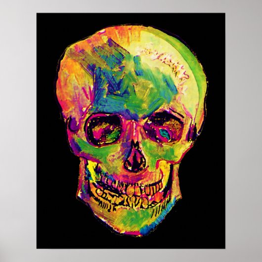 Vincent Van Gogh - Pop Art Halloween Skull Poster (Voorkant)