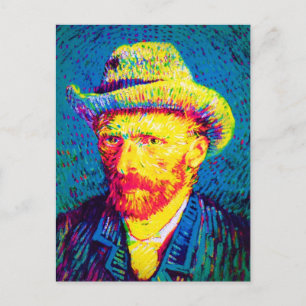 Vincent van Gogh - Pop Art Self Portret met Pet Briefkaart
