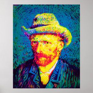 Vincent van Gogh - Pop Art Self Portret met Pet Poster