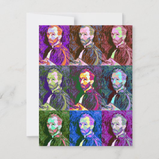 Vincent van Gogh Pop Art Vlakke Wenskaart Kaart (Voorkant)