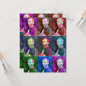 Vincent van Gogh Pop Art Vlakke Wenskaart Kaart (Voorkant / Achterkant in situ)