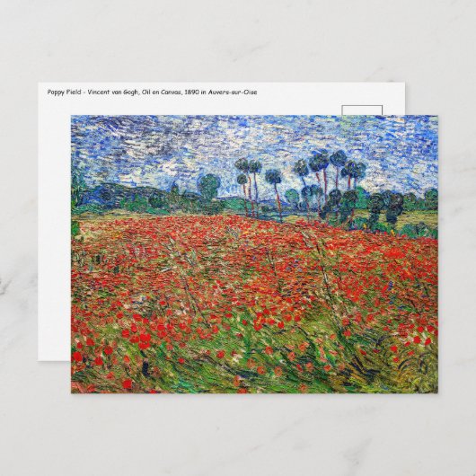 Vincent van Gogh - Poppy Field Briefkaart (Voorkant / Achterkant)