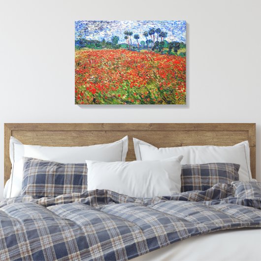 Vincent van Gogh - Poppy Field Canvas Afdruk (Insitu (Slaapkamer))