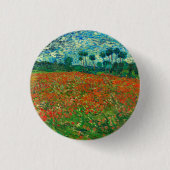 Vincent Van Gogh Poppy Field Fine Art Ronde Button 3,2 Cm (Voorkant)