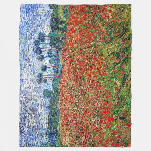 Vincent van Gogh - Poppy Field Fleece Deken (Voorkant)