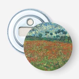 Vincent Van Gogh Poppy Field Floral  Art Button Flesopener