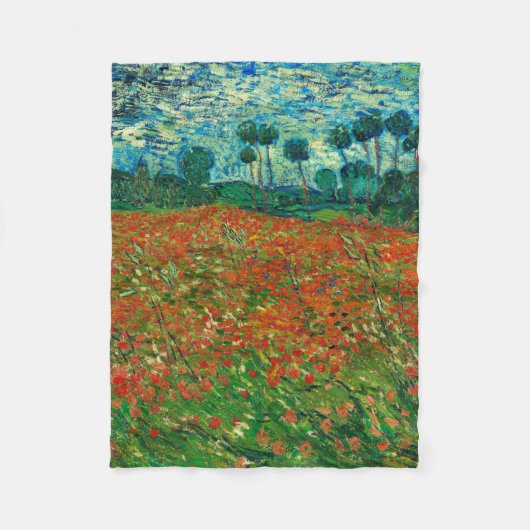 Vincent Van Gogh Poppy Field Floral  Art Fleece Deken (Voorkant)