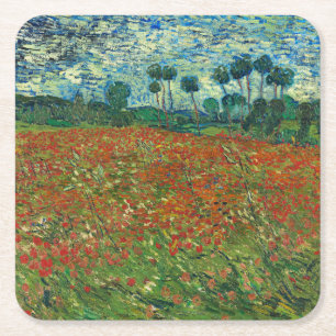 Vincent Van Gogh Poppy Field Floral  Art Kartonnen Onderzetters
