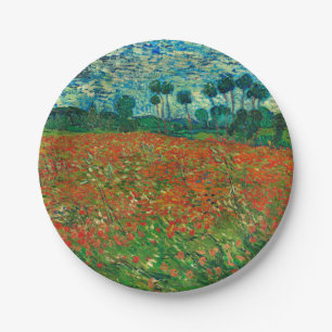 Vincent Van Gogh Poppy Field Floral  Art Papieren Bordje