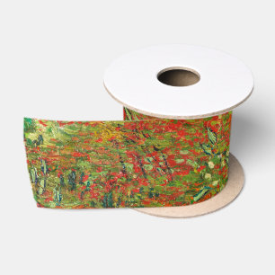 Vincent Van Gogh Poppy Field Floral Art Satijnen Lint