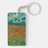Vincent Van Gogh Poppy Field Floral  Art Sleutelhanger (achterkant)