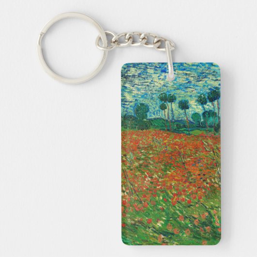 Vincent Van Gogh Poppy Field Floral  Art Sleutelhanger (Voorkant)