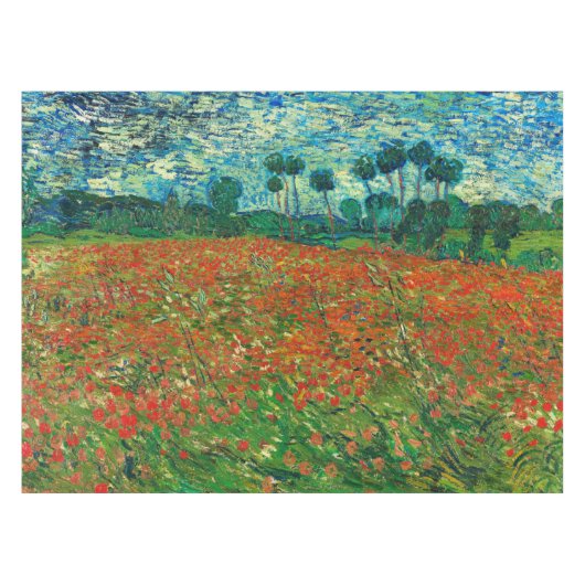 Vincent Van Gogh Poppy Field Floral  Art Tafelkleed (Voorkant (Horizontaal))