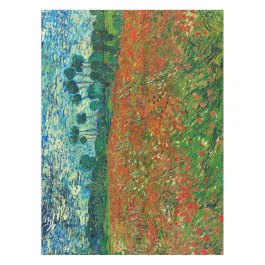 Vincent Van Gogh Poppy Field Floral Art Tafelkleed (Voorkant)