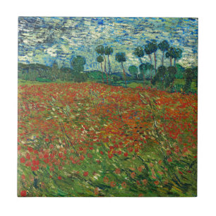 Vincent Van Gogh Poppy Field Floral  Art Tegeltje