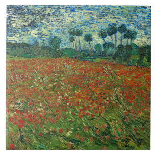 Vincent Van Gogh Poppy Field Floral Art Tegeltje