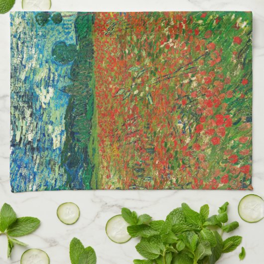 Vincent Van Gogh Poppy Field Floral Art Theedoek (Gevouwen)