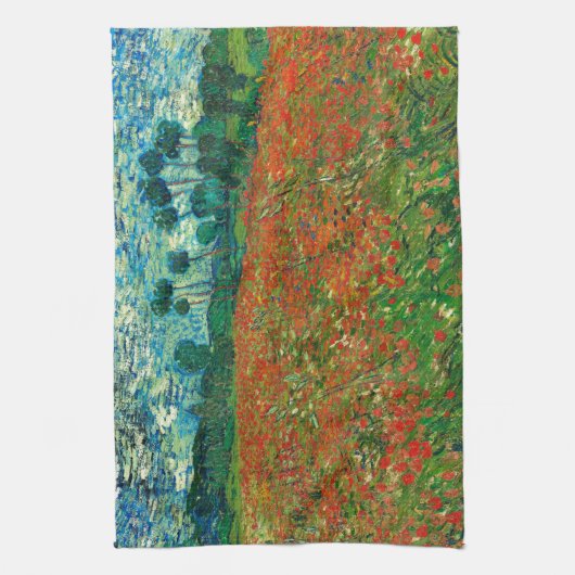 Vincent Van Gogh Poppy Field Floral  Art Theedoek (Verticaal)