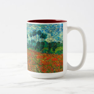 Vincent Van Gogh Poppy Field Floral  Art Tweekleurige Koffiemok