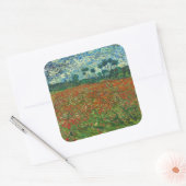Vincent Van Gogh Poppy Field Floral Art Vierkante Sticker (Envelop)
