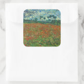 Vincent Van Gogh Poppy Field Floral Art Vierkante Sticker (Tas)