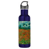 Vincent Van Gogh Poppy Field Floral  Art Waterfles (Voorkant)