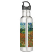 Vincent Van Gogh Poppy Field Floral Art Waterfles (Achterkant)