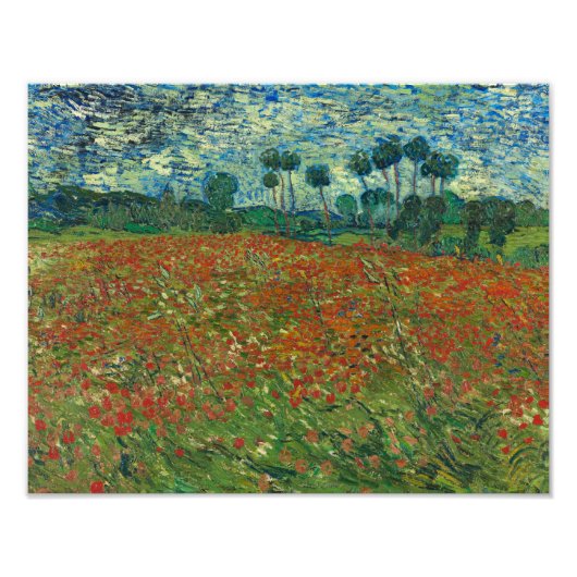 Vincent van Gogh - Poppy Field Foto Afdruk (Voorkant)