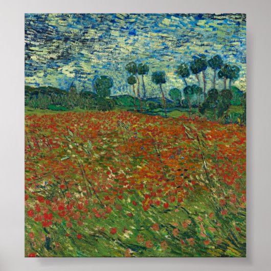 Vincent van Gogh - Poppy field Poster (Voorkant)