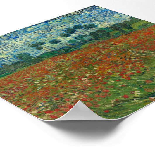 Vincent van Gogh - Poppy field Poster (Hoek)