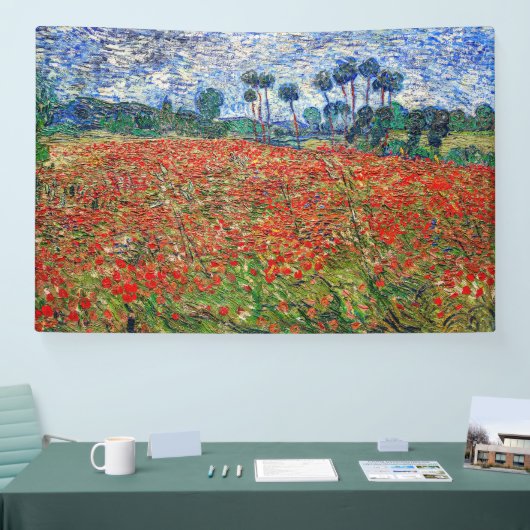 Vincent van Gogh - Poppy Field Spandoek (Beurs)